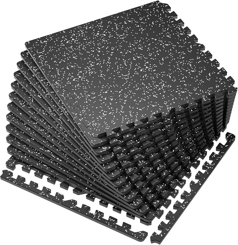 SUPERJARE 12-Pack Interlocking Gym Floor Mats – 0.56