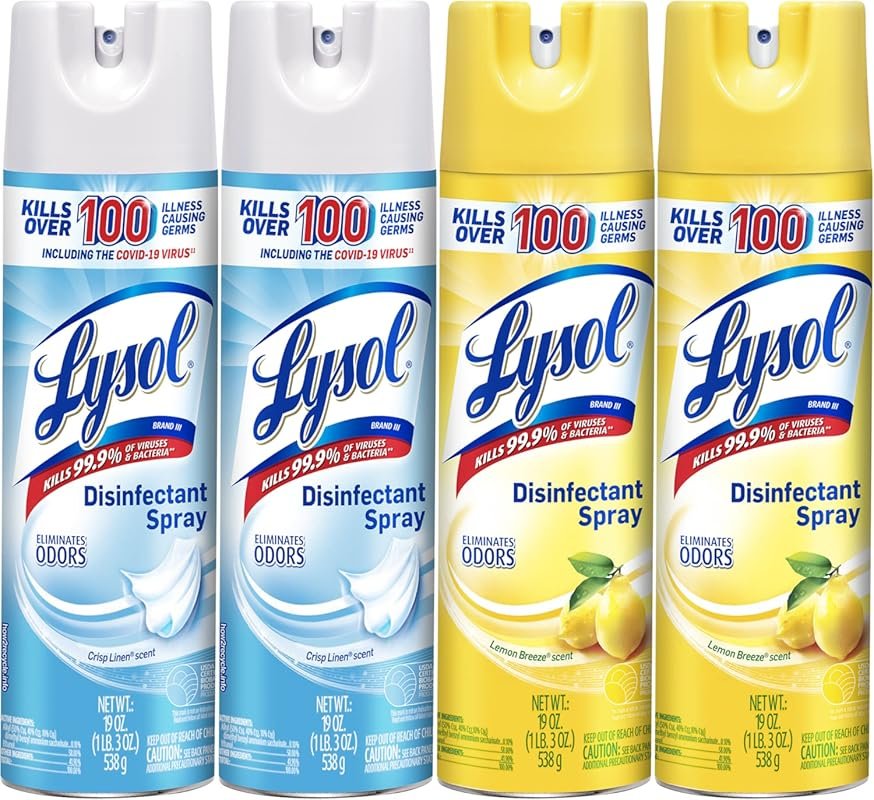 Lysol Disinfectant Spray, Lemon Breeze – Antibacterial & Deodorizing, 