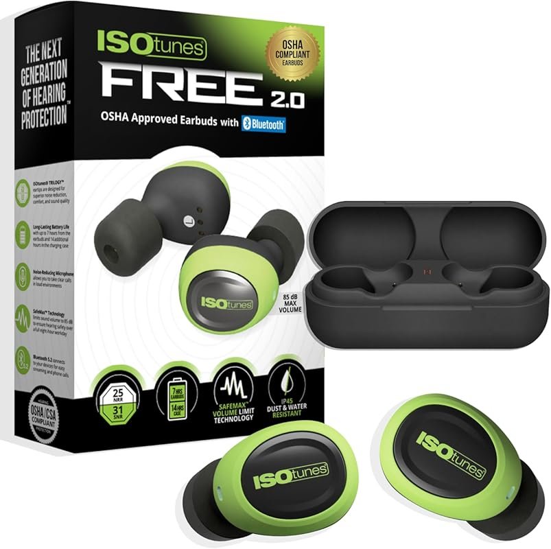 ISOtunes Free 2.0 Bluetooth Hearing Protection Earbuds with 25 dB NRR