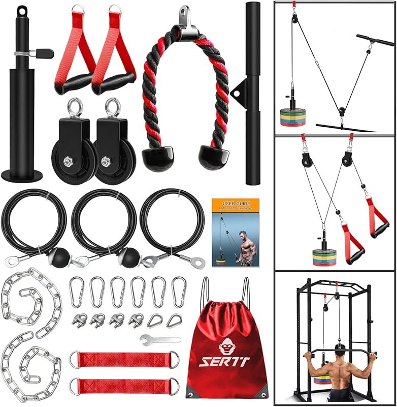 SERTT Upgraded Cable Pulley Attachments for LAT Pull Down, Biceps Curl