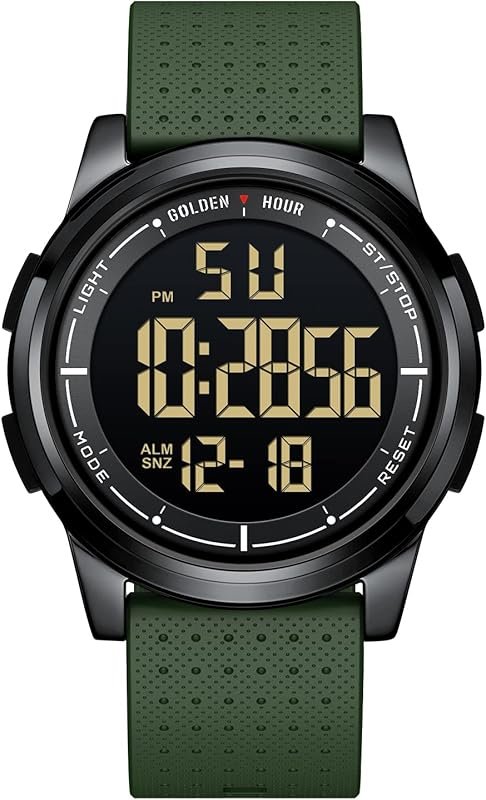 Ultra-Thin Minimalist Waterproof Digital Watch with Wide-Angle Display