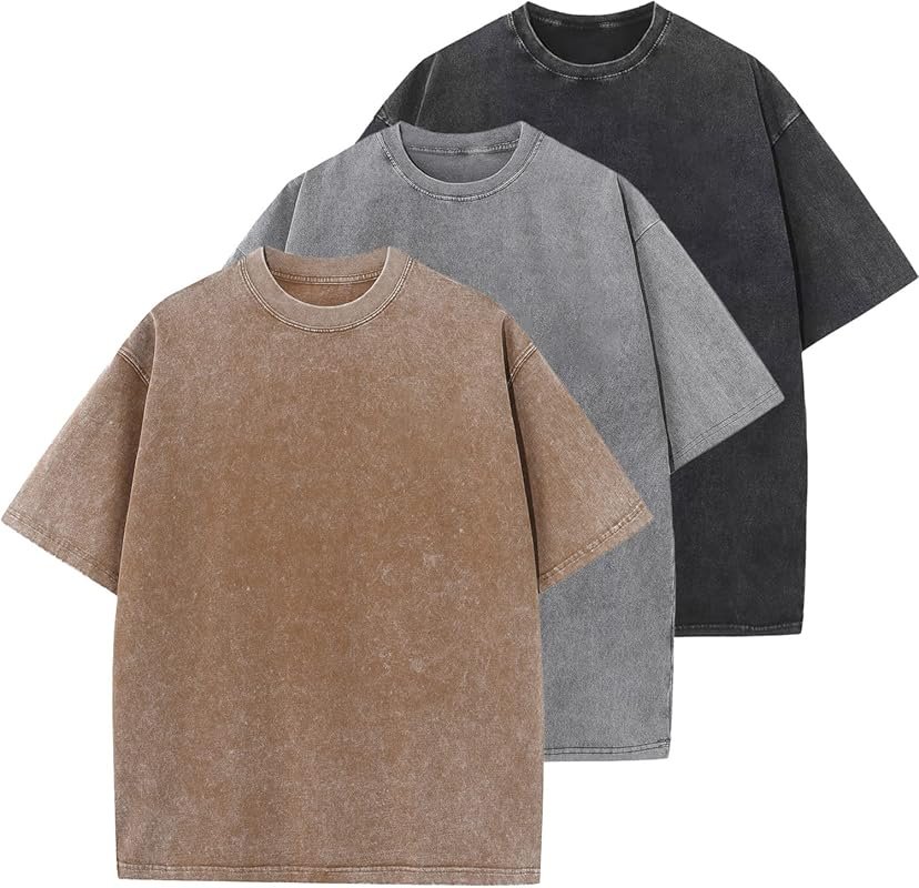 Men's Oversized Cotton T-Shirt, Unisex Loose Fit Short Sleeve Casual S