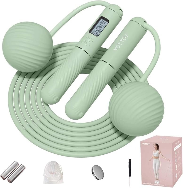 Cordless Jump Rope with LCD Display and Weighted Ball for Adults, Idea