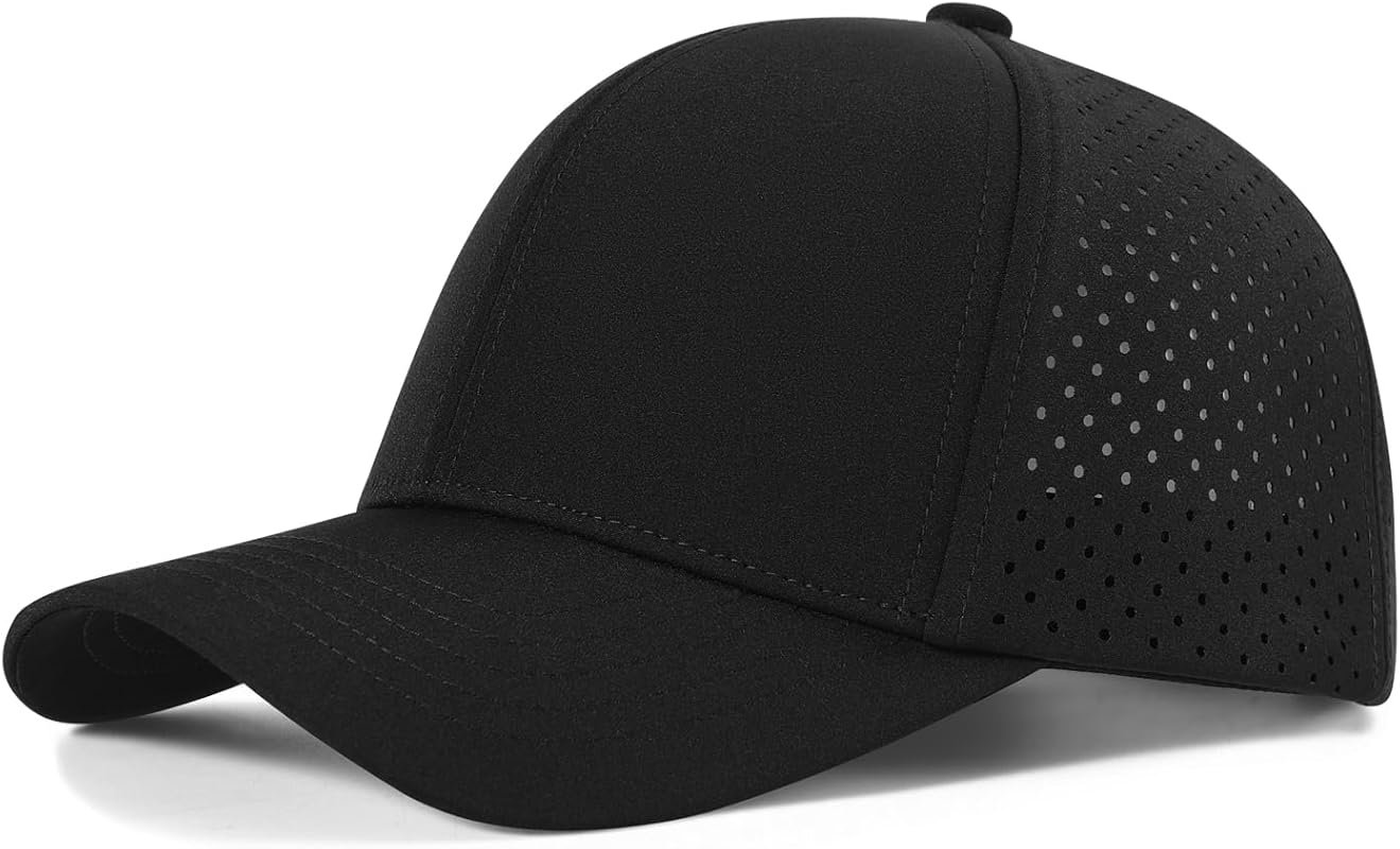 VOBOOM Men's Quick Dry Laser Cut Mesh Baseball Cap with Curved Brim an