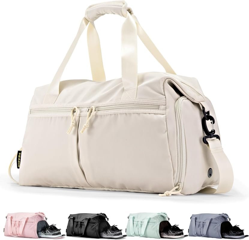 Weekender Duffel Bag with Shoe Compartment and Wet Pocket for Travel