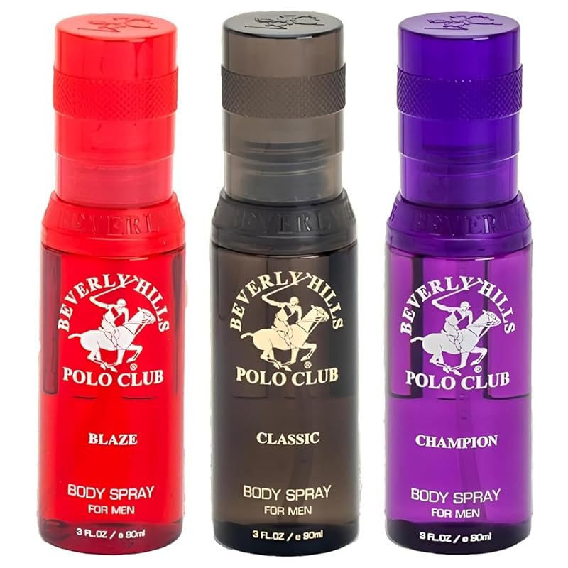 Beverly Hills Polo Club Gold Collection – 3x3oz Luxury Body Spray Gift