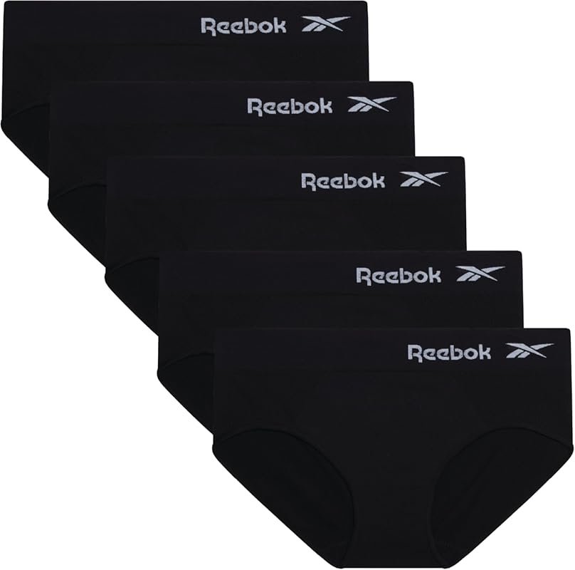 Reebok Women's Hipster Panties – 5-Pack Stretch Performance Seamless U