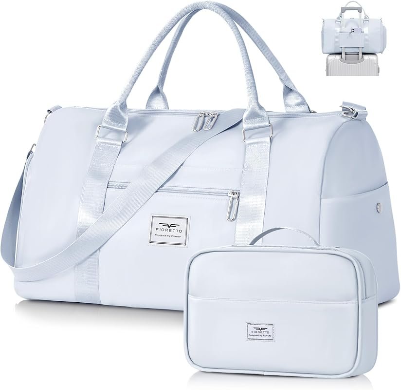 Women's Gym Tote Duffle with Toiletry Bag, Wet Pocket, and Shoe Compar