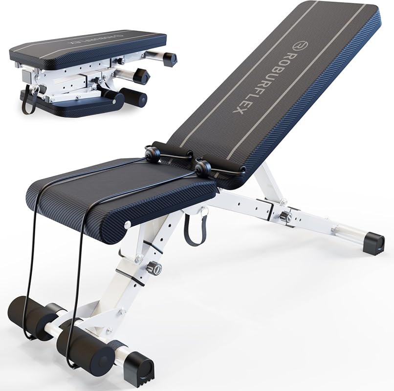 Adjustable Foldable Workout Bench for Home Gym, 700-Pound Capacity, 6-