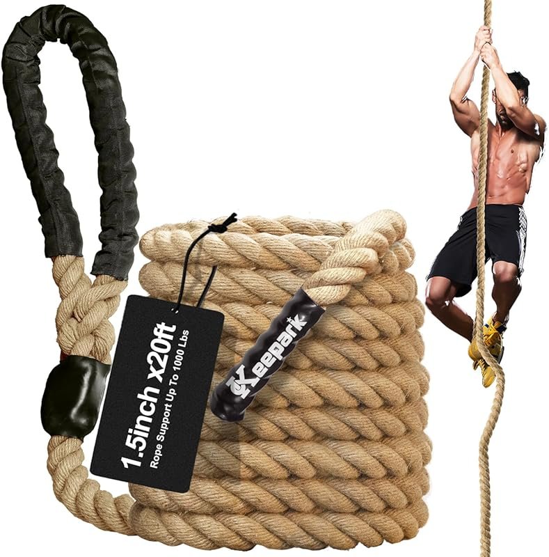 Sturdy 1.5 Inch Gym Climbing Rope for Workout Exercises, Fitness & Strength Training
