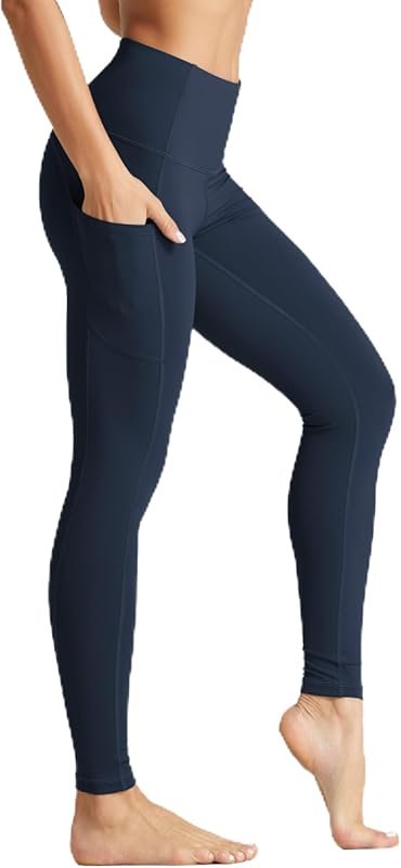 Soft High Waist Yoga Pants for Women with Tummy Control and Deep Pocke