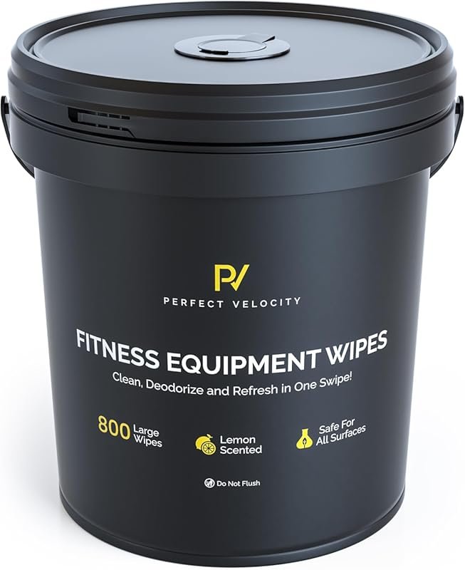 800 Lemon-Scented Multi-Surface Gym Wipes with Reusable Dispenser