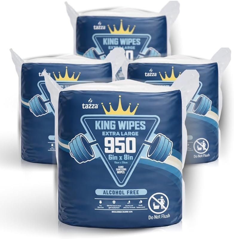 Durable 3800-Pack Pre-Saturated Gym Wipes for Equipment & Surfaces