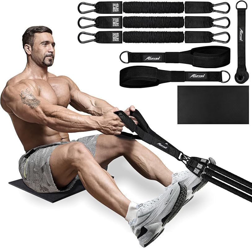 HPYGN Rowing Resistance Bands – Portable Home Gym for Back, Arms, Shou