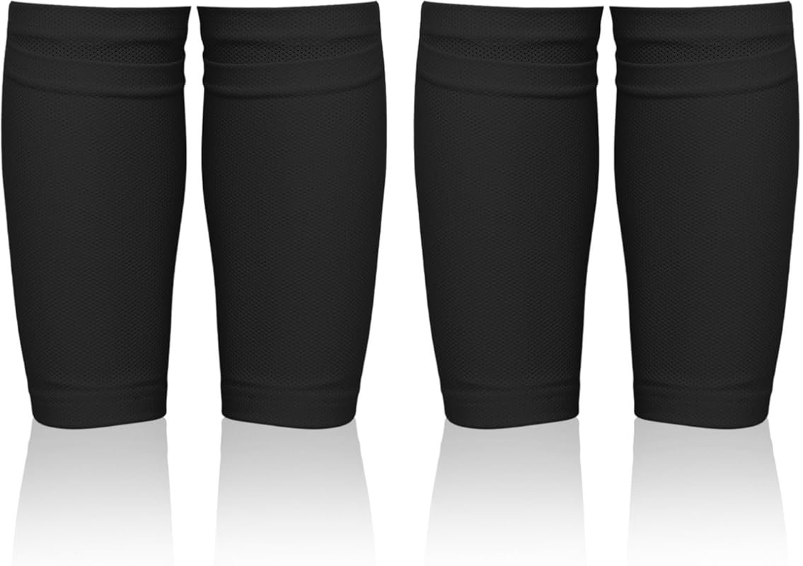 Double-Layer Breathable Soccer Shin Guard Sleeves – Fixed Leg Pocket f