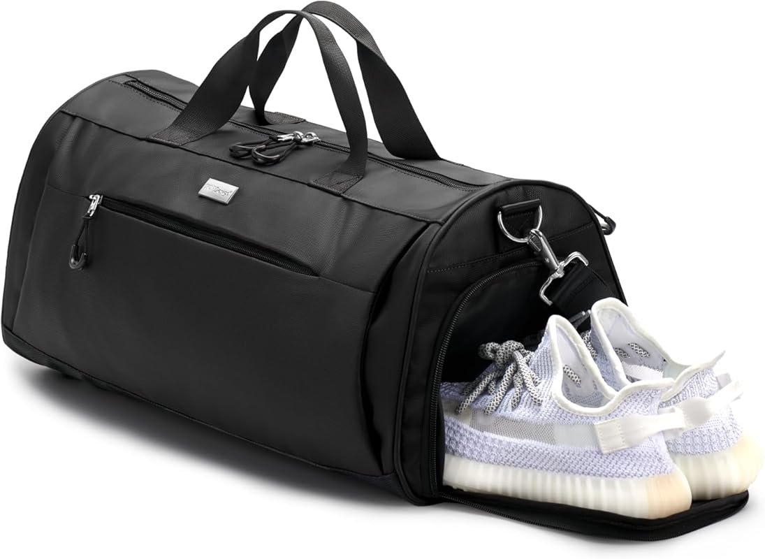 TOPDesign Unisex Gym Duffel Bag with Shoe Compartment and Wet Pocket