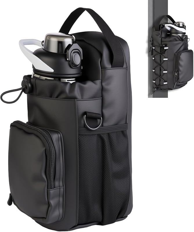 Magnetic Gym Bag with Phone Pockets, Shoulder Strap & Water Bottle Holder