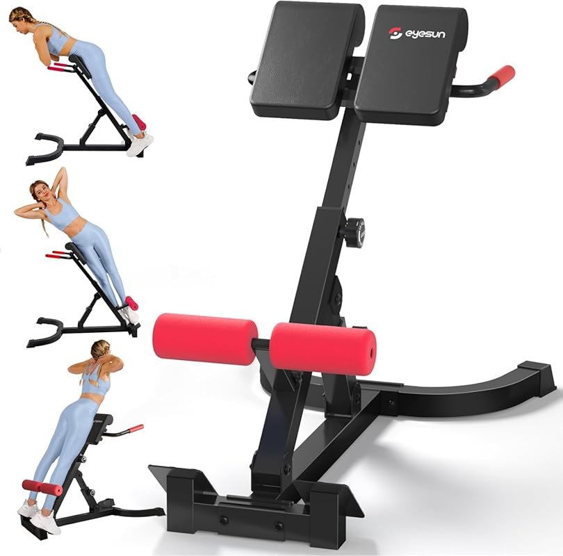 Foldable Roman Chair for Core, Glute & Back Workouts – Adjustable Ab E