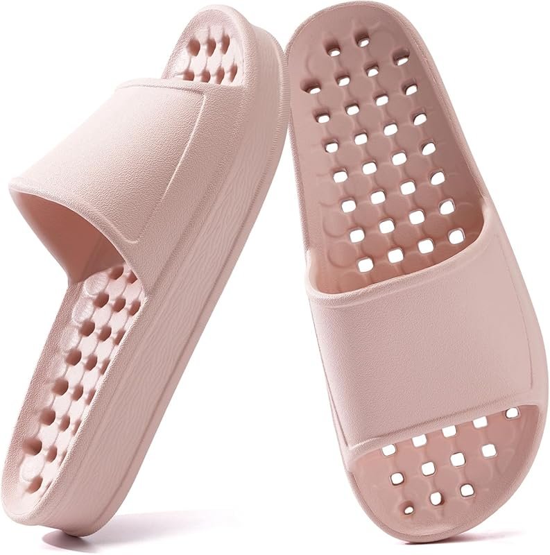 Massage Pool Slides with Drain Holes, Cushioned Sole, and Anti-Slip Grip