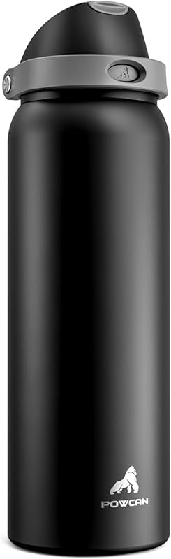 40 oz Midnight Black Leakproof Stainless Steel Water Bottle with Push-