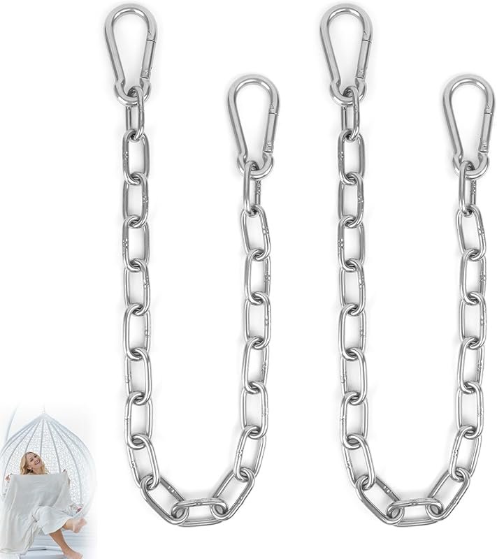 Heavy Duty 1/5 Inch Chains with Carabiners for Swings, Hammocks & Gym