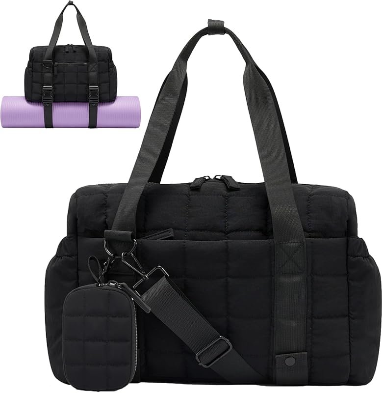 Puffy Small Gym Duffel with Yoga Mat Holder, Wet Pocket & Coin Wallet 