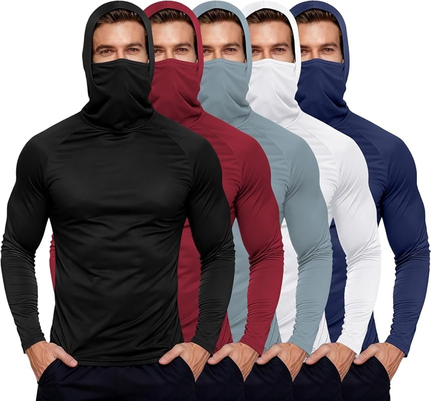 Men's UV Sun Protection Fishing Hoodie with UPF Rash Guard and Mesh Fa