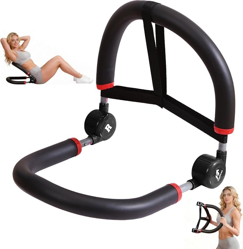 4-Level Resistance Ab Machine with Automatic Rebound & Bands for Home Core Workouts