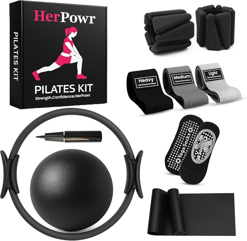 Pilates Kit with Ankle Wrist Weights for Women – Full Home Workout Set