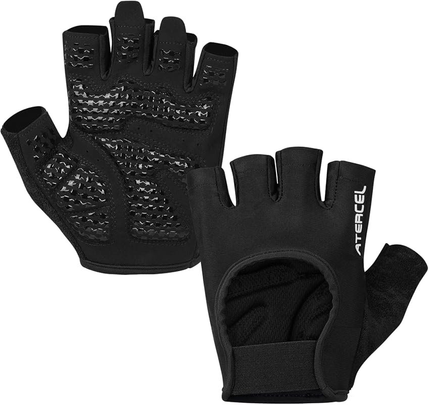 ATERCEL Breathable Antislip Gym Gloves with Palm Protection and Grip f