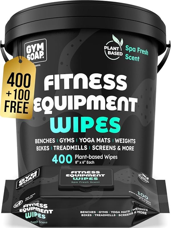 500 Spa Fresh Scent Gym Wipes for Treadmills, Peloton & Yoga Mats