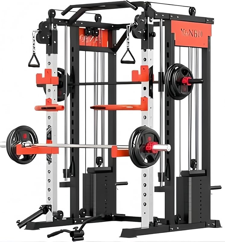 Multi-Functional Home Gym System with Squat Rack, Smith Machine & Cabl