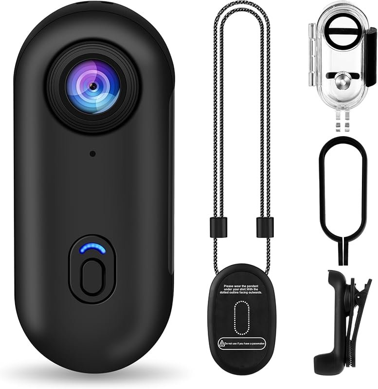i3 4K Thumb Action Camera with Spring Clip, Hands-Free POV Recording, 
