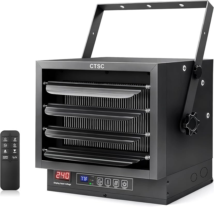 CTSC 8,500W 240V Hardwired Garage Heater with Digital Thermostat, Remo