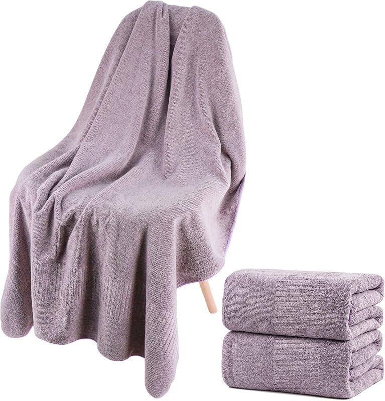 Oversized Bamboo Fiber Bath Towels, 63x35 Inch, Ultra Soft & Quick Dry