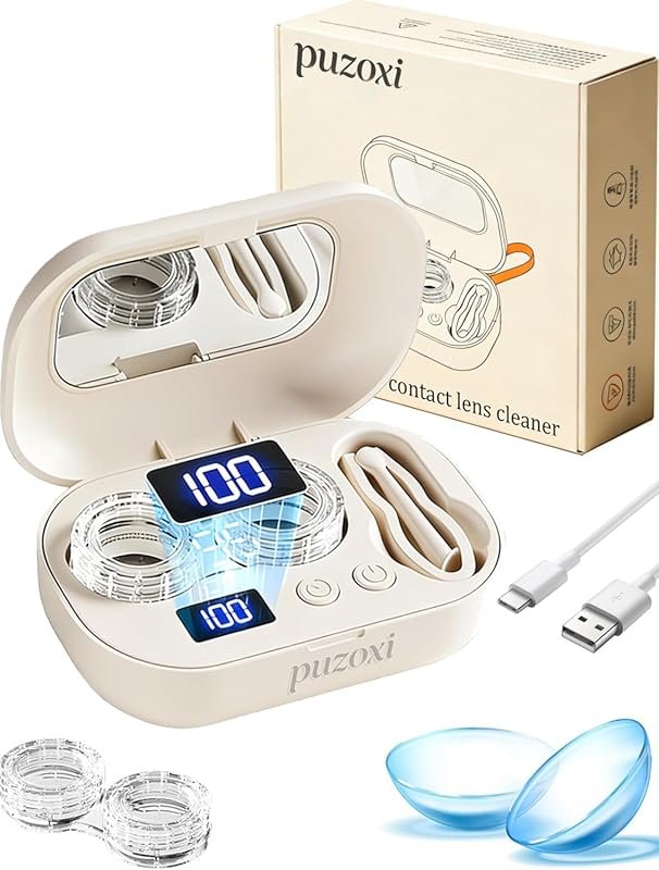 Rechargeable Ultrasonic Contact Lens Cleaner with 3 Modes, USB Powered