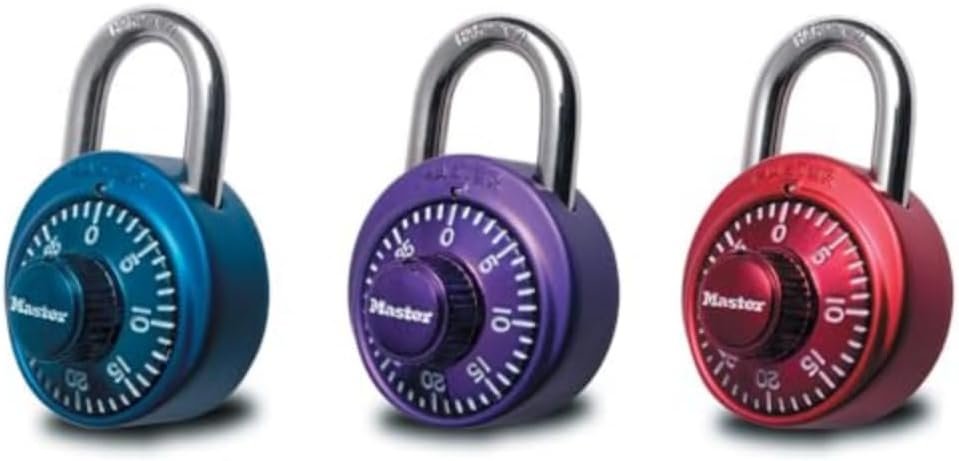 Master Lock 1530DCM Combination Padlock with Color Options for Lockers