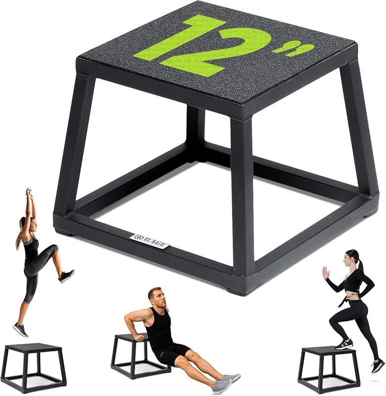 Rage Fitness Steel Plyo Box 12-18-24 Inch Anti-Slip Pre-Assembled for 