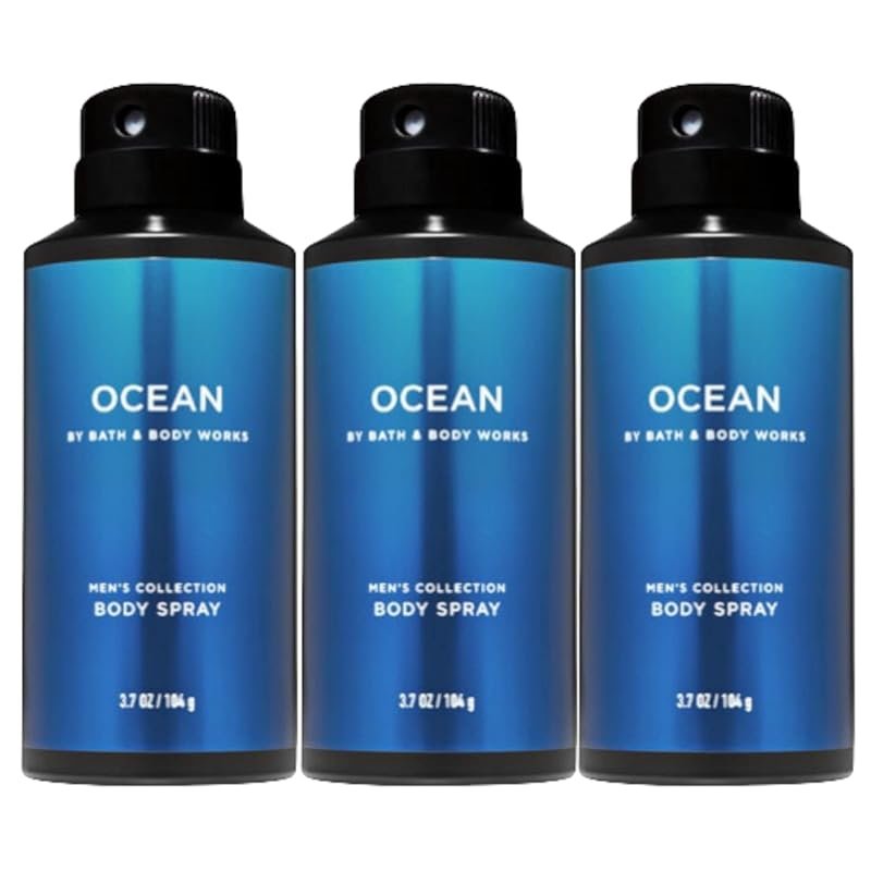 Bath & Body Works Ocean Men's Deodorizing Body Spray, 3-Pack, Fresh Aq