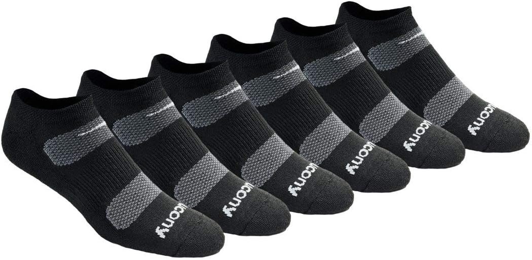 Saucony Men's RunDry Mesh Ventilating No-Show Socks Comfort Fit Perfor