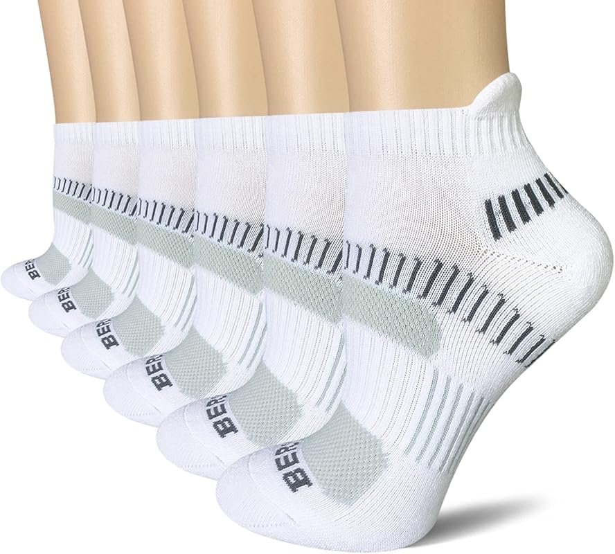 BERING Women's Athletic Running Cushioned Ankle Socks Comfortable Mois