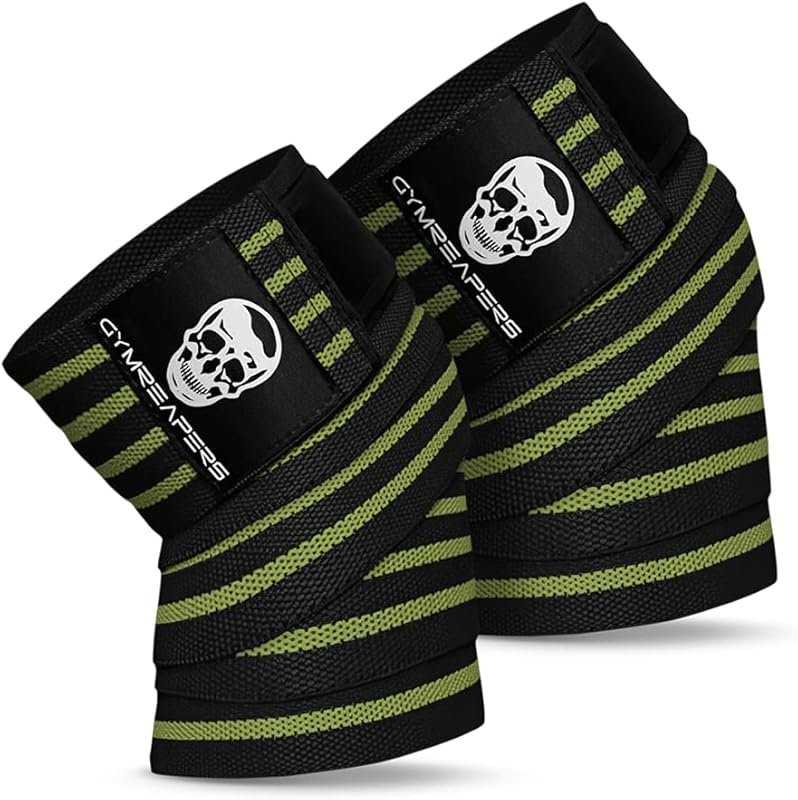 Gymreapers 72-Inch Knee Wraps with Strap for Squats, Powerlifting, Wei