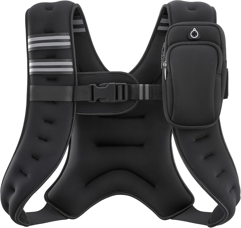 ZELUS 6-30lb Weighted Vest with Reflective Stripe for Strength Trainin