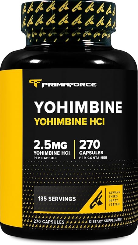 Yohimbine HCl 2.5mg Capsules, Premium Performance Booster, Zero Fillers