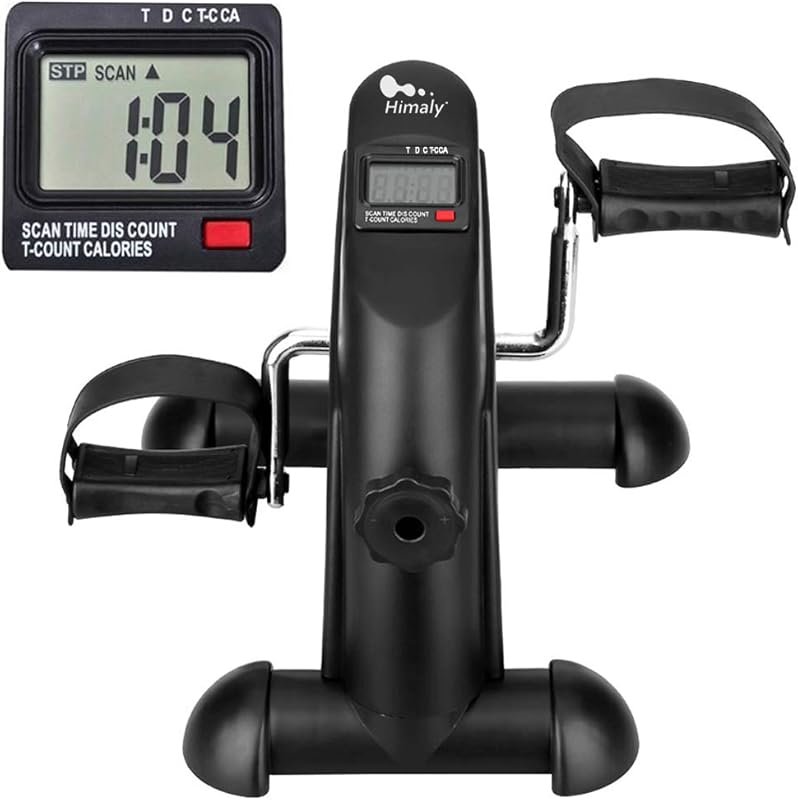 himaly Mini Under Desk Exercise Bike Pedal Exerciser Portable Arm Leg 