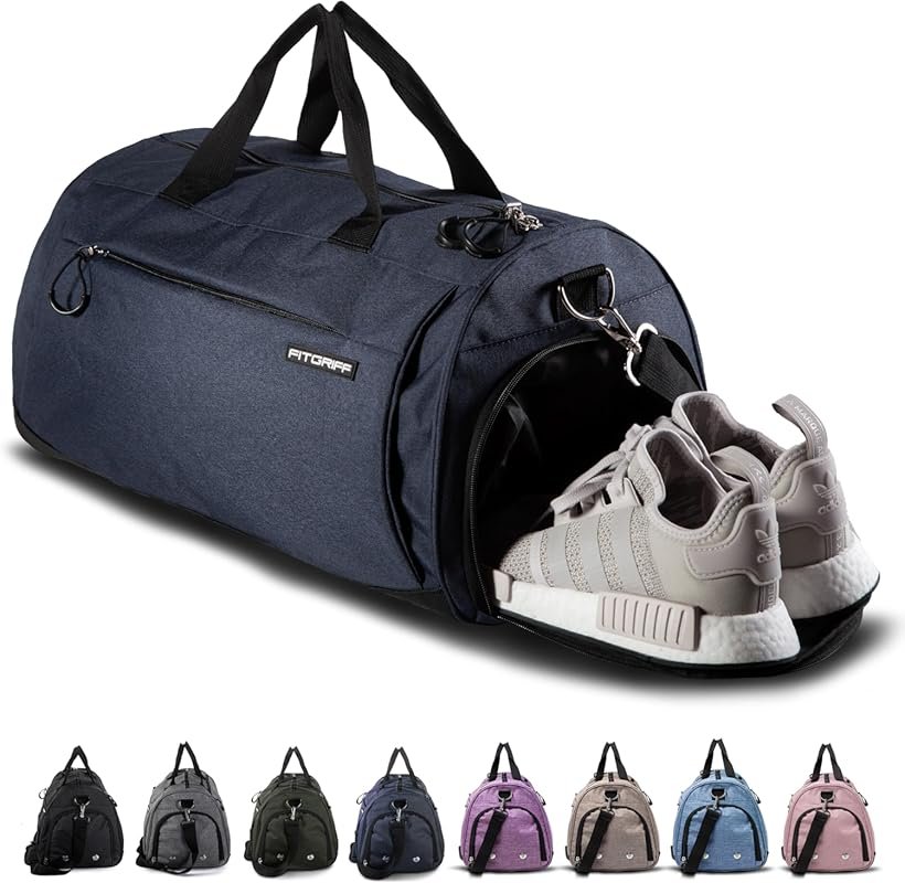 Fitgriff Gym Bag with Shoe and Wet Compartment for Travel and Fitness