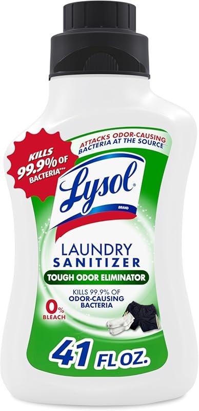 Lysol Laundry Sanitizer Additive Eliminates Odor-Causing Bacteria, Safe for Activewear, 41oz