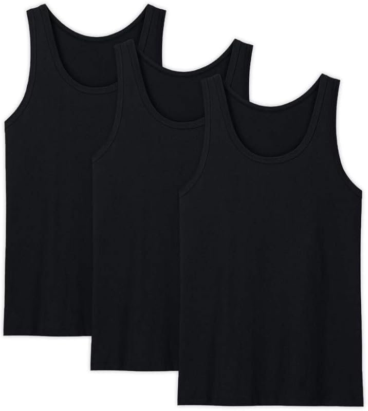 3-Pack Men's Soft Modal Crew Neck Tank Tops for Comfortable Everyday Wear