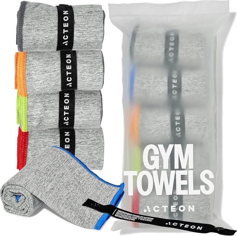 Quick Dry Silver Ion Odor-Free Microfiber Gym Towels 5 Pack