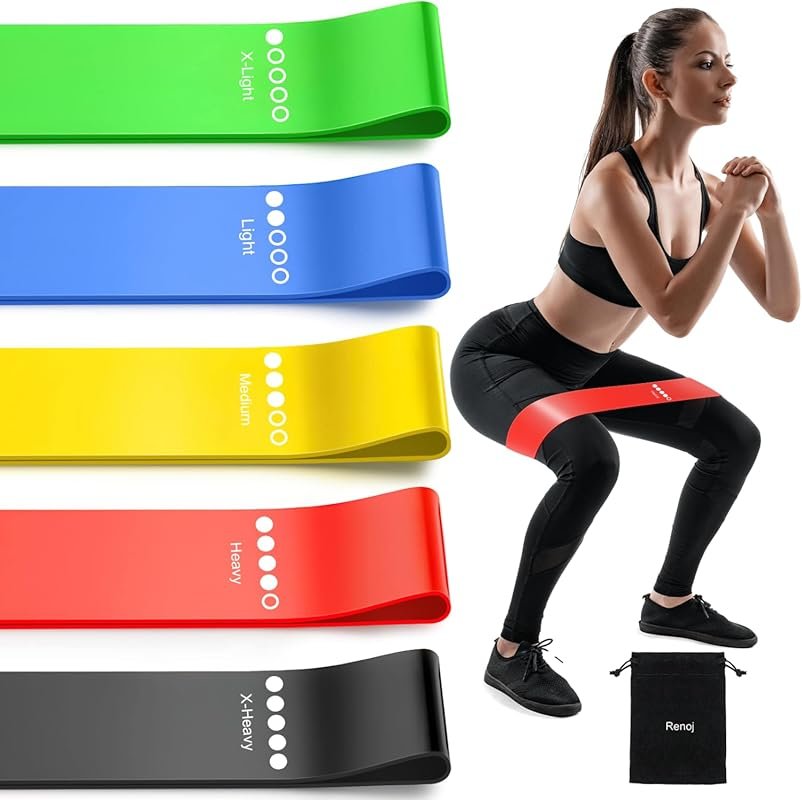 5-Pack Resistance Bands Set for Strength Training, Stretching, Pilates